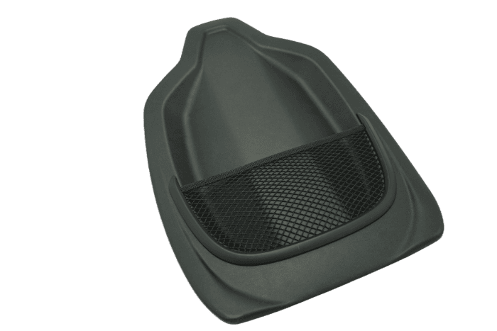 Backpanel für Fahrzeugkofferraum mit integriertem Gepäcknetz zur Sicherung von Ladegut